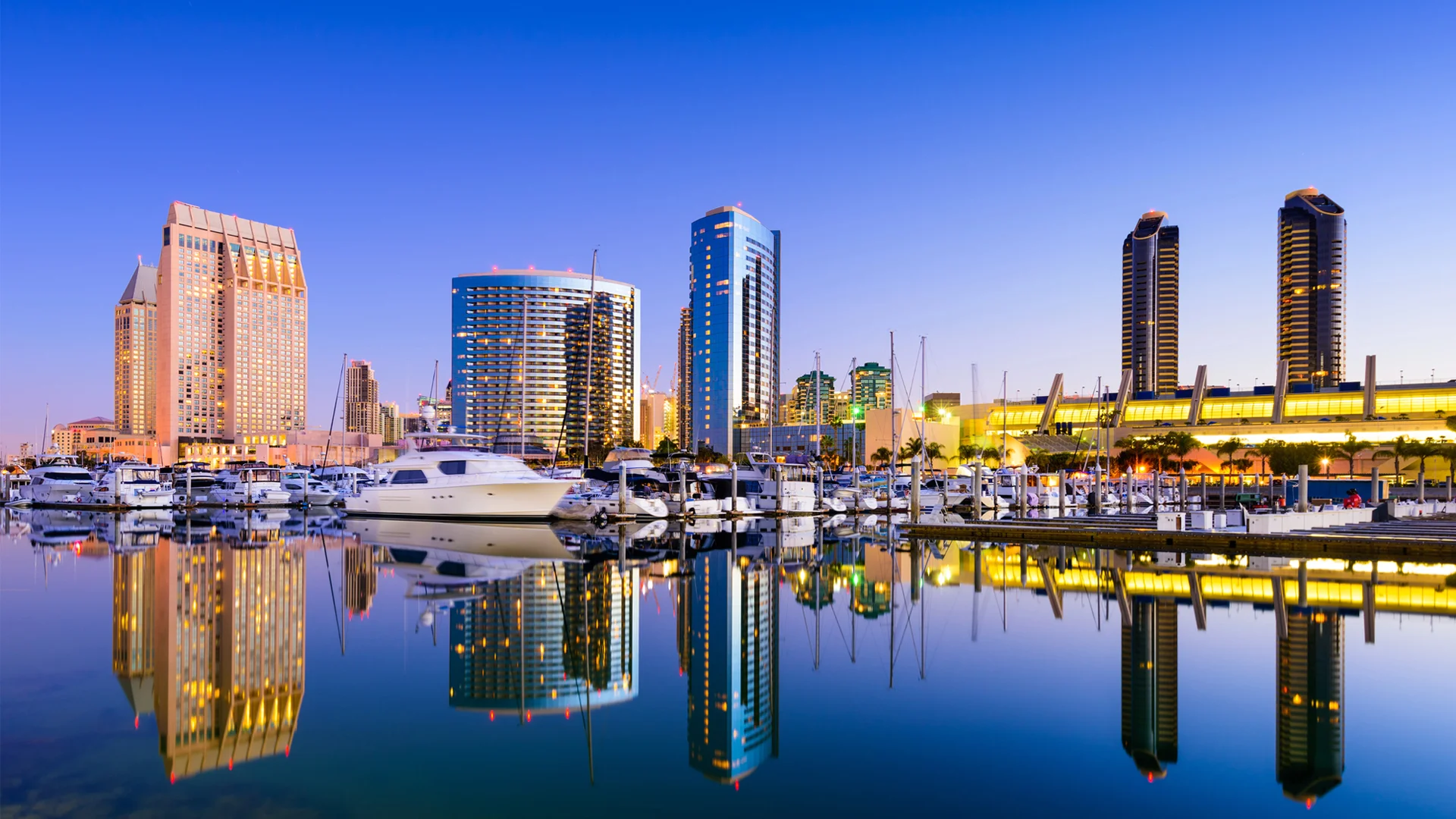 San Diego bay and downtown waterfront skyline